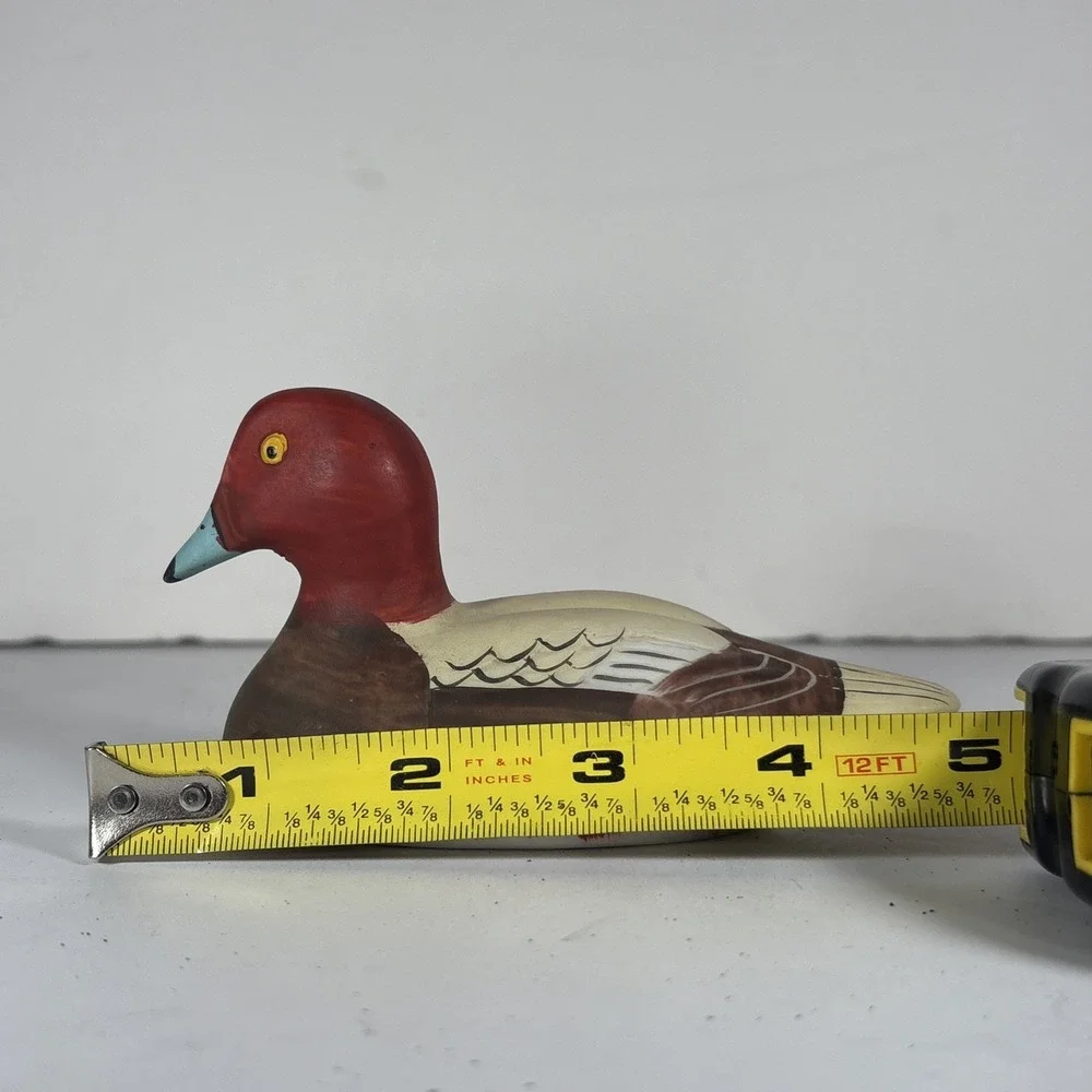 Vintage‎ Redhead Diving Duck Hand Painted Porcelain Decoy Bird Decor